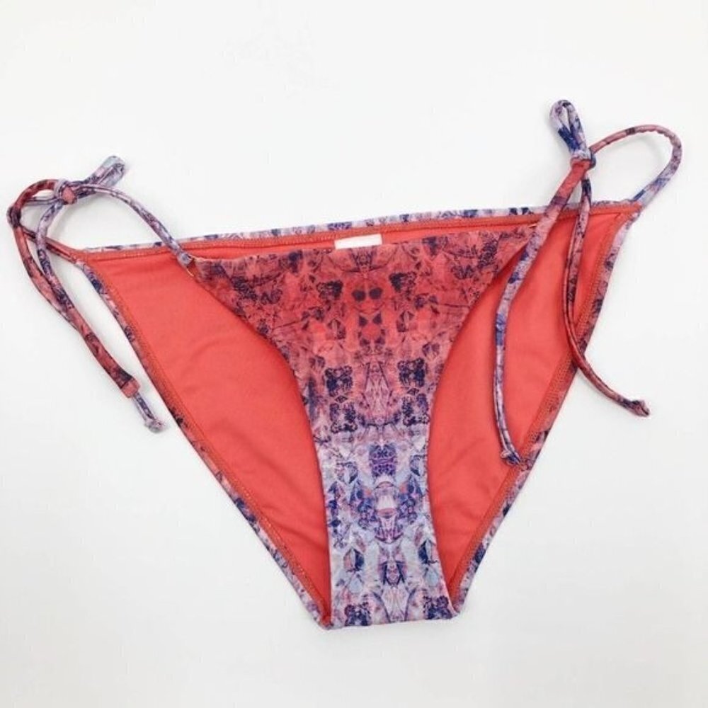 Topshop Swimsuit String Bikini Bottoms Festival Ombre Pink Women's Size 4 NWOT